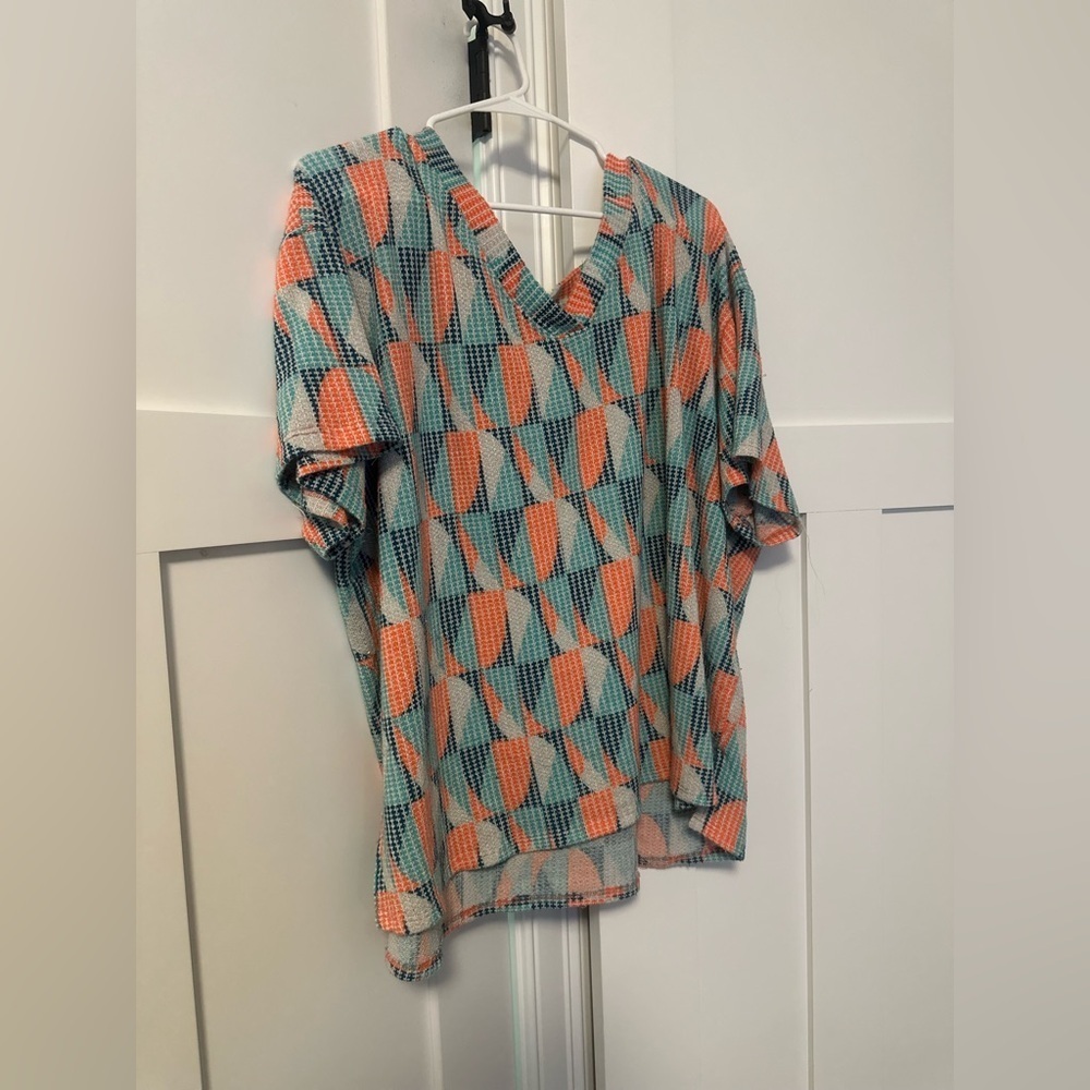 Chic Multicolor V-Neck Blouse